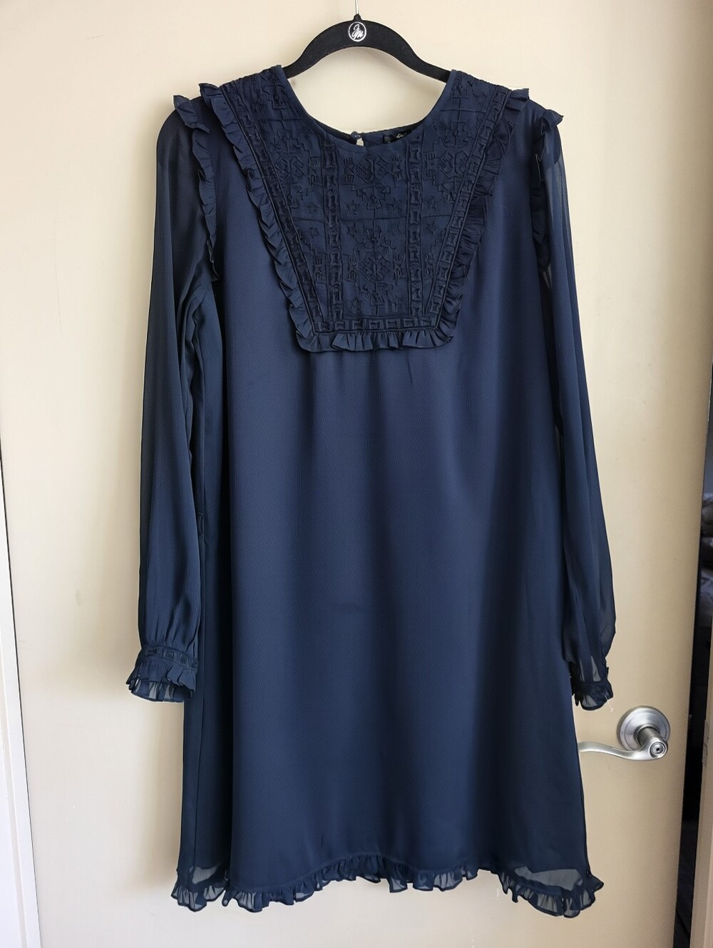 Scotch & Soda Maison Scotch Embroidered Navy Dress | Medium | Romantic Boho - Picture 2 of 9